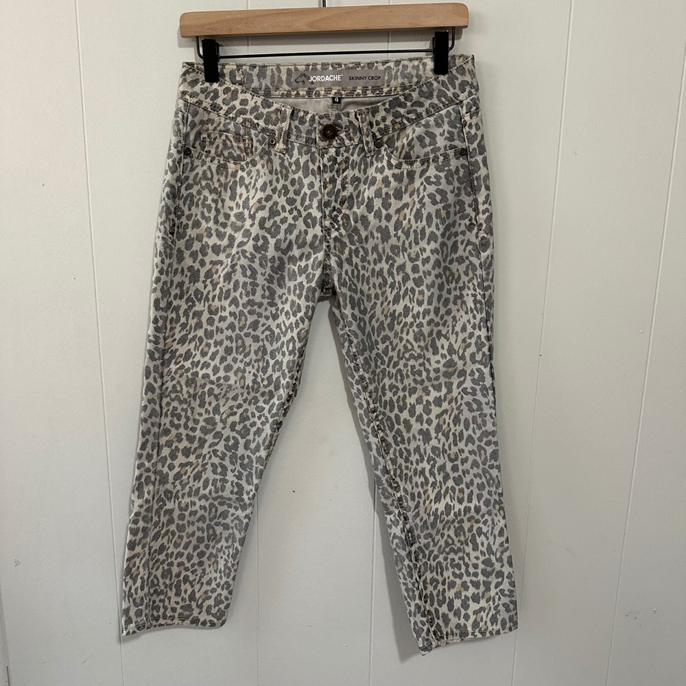 Jordache Animal Print Skinny Crop Low Rise Jeans Size 4